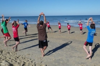  Calentamiento en la playa 